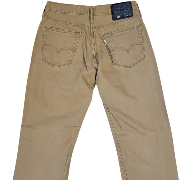 Levi's 514 Slim Straight Jeans Size 29/30 Men's Brown Excellent Condition - Picture 4 of 10